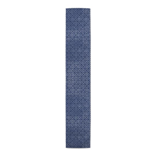 Navy Quatrefoils Outdoor Table Runner